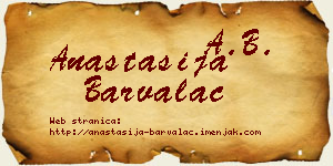 Anastasija Barvalac vizit kartica